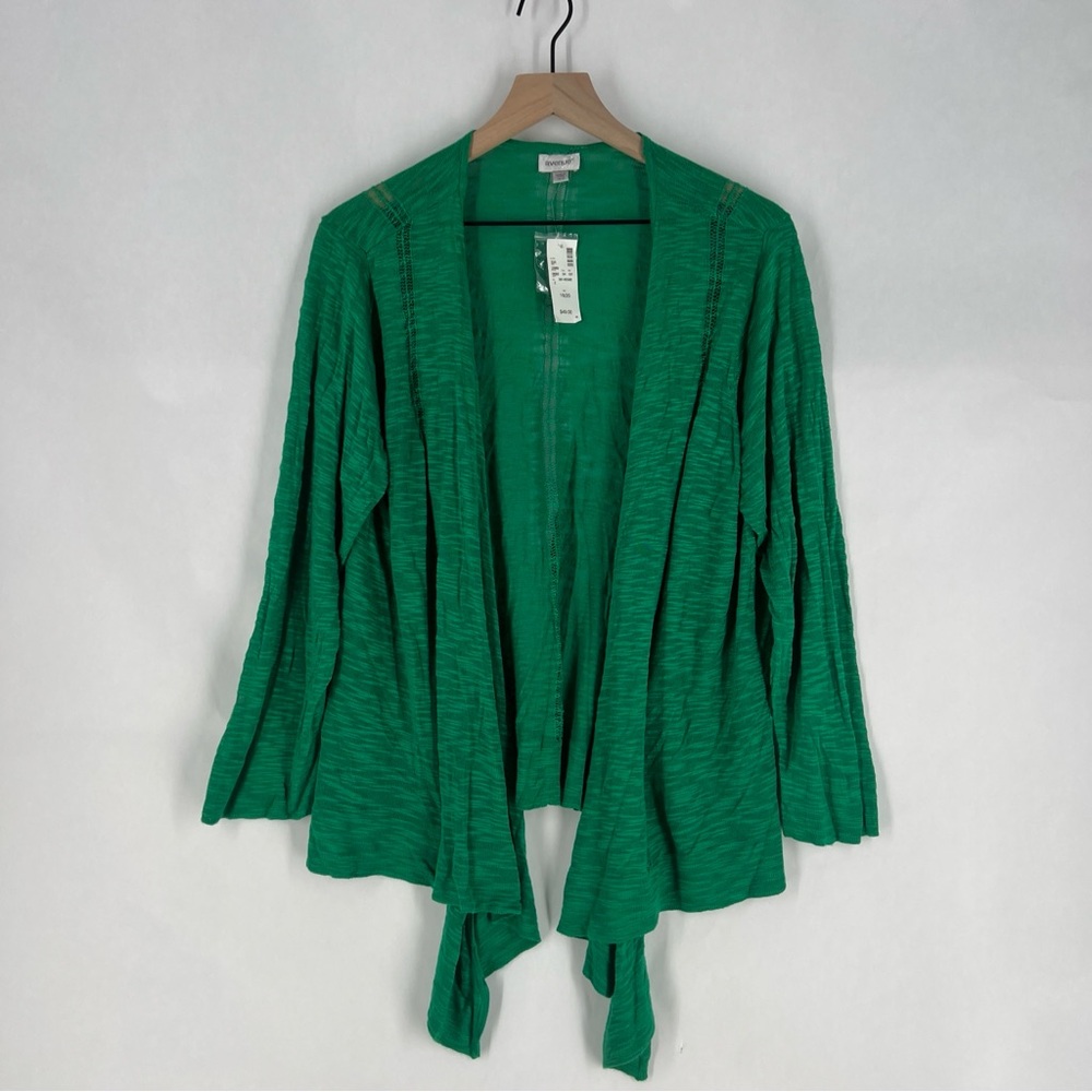 Avenue Green Burnout Open Front Waterfall Cardiganโ Sweater NWT Size 18 Plus